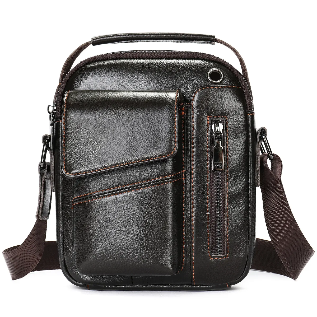nouveau sac à bandoulière en cuir de vache pour hommes décontracté grande capacité sac à bandoulière pour hommes