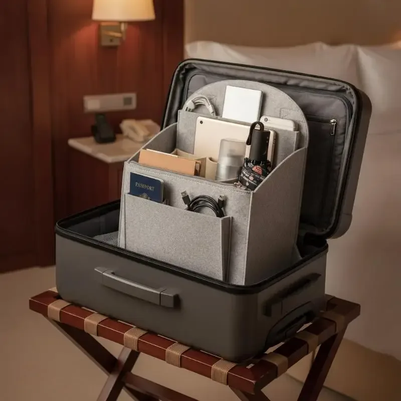 organisateur d'insertion en feutre pour sac à dos, petite trousse de maquillage portable, doublure durable pour l'organisation quotidienne et les voyages