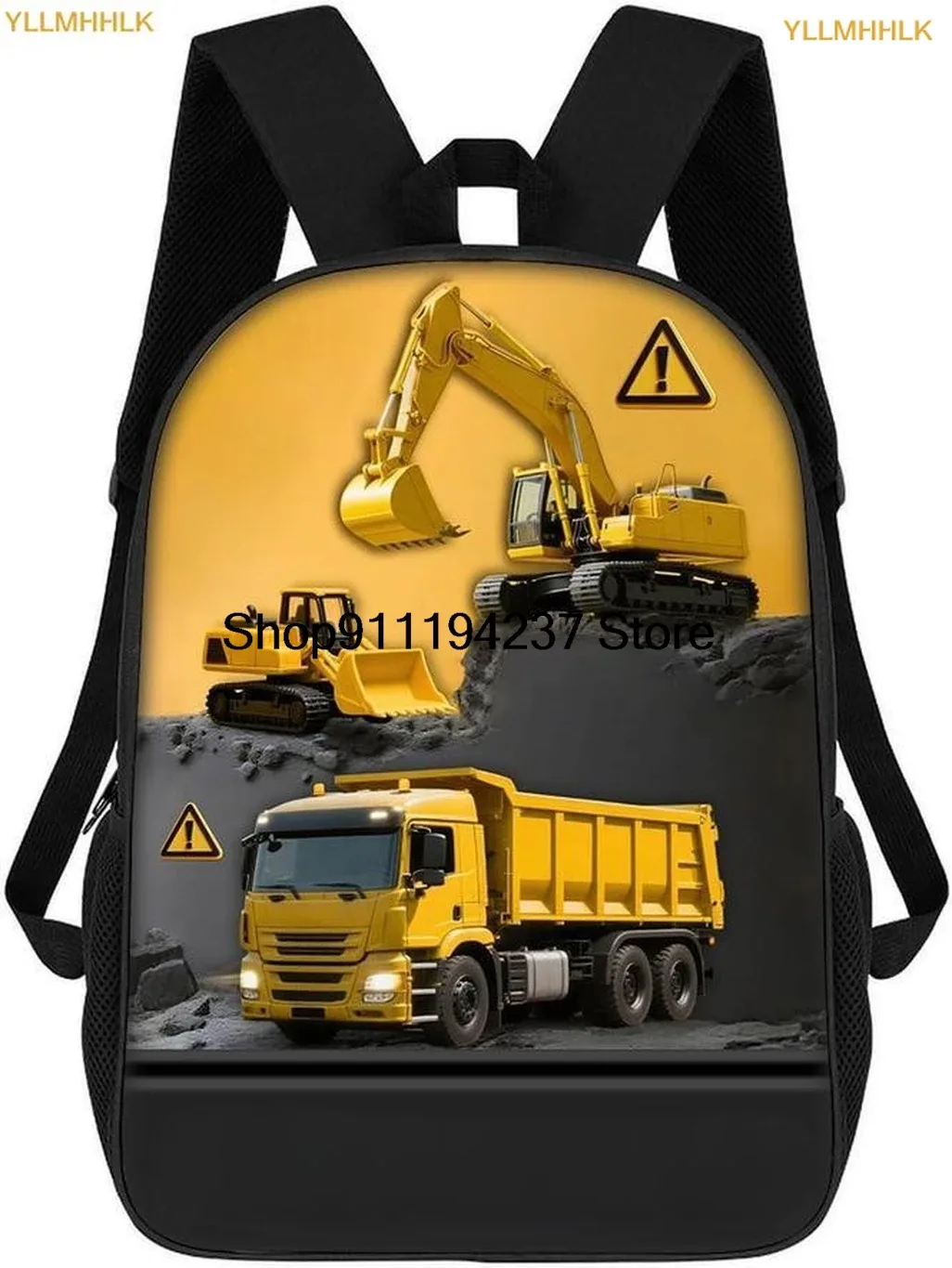 sac à dos personnalisé sur le thème des véhicules d'ingénierie, sac à dos pour pelle, sac à dos pour camion de construction