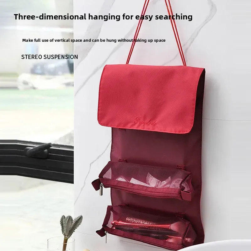 sac de maquillage détachable 4 en 1, grande capacité, pliable, organiseur de cosmétiques de voyage, rangement pour articles de toilette avec poignée