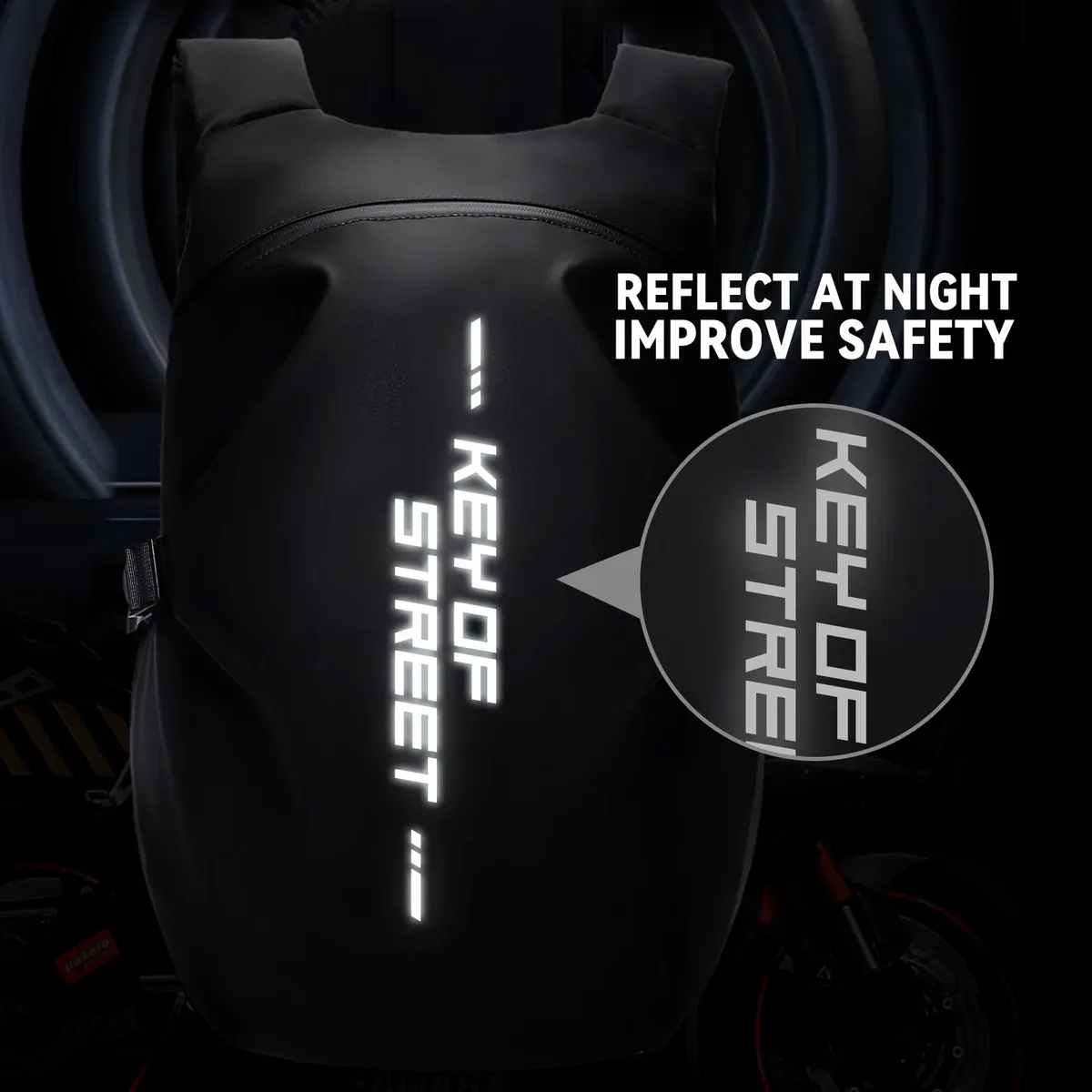 sac à dos de casque pour moto, sac de rangement de casque étanche de grande capacité, sac à dos de randonnée avec bande réfléchissante