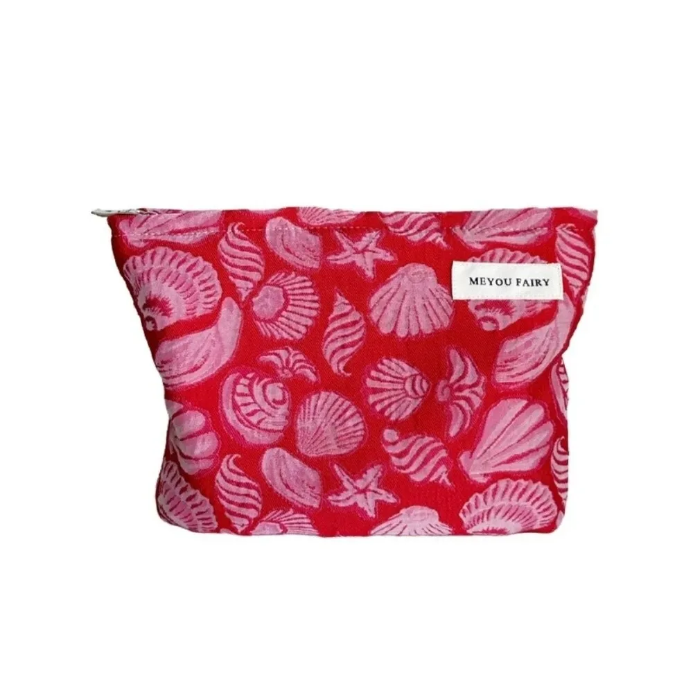 sac à cosmétiques de grande capacité, rouge, de style français, pour femmes, sac de toilette à main, étui à maquillage pour femmes.