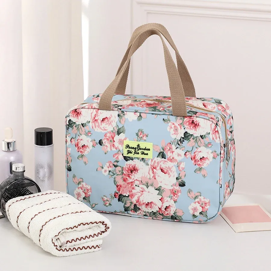 trousse de toilette portative de grande capacité, trousse de maquillage, sac de rangement portable étanche pour le bain et le fitness