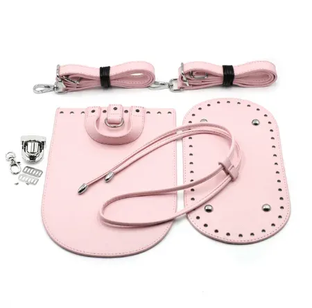 1 ensemble de sacs à main faits à la main en cuir pu avec fond de sac, accessoires de quincaillerie et bandoulière pour sac à main, pour sac à dos diy pour femme