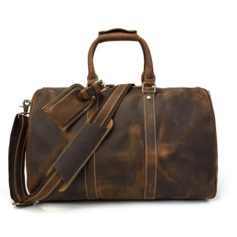 sacs à main en cuir vintage pour hommes, bagages à main de voyage, sacs fourre-tout d'affaires, cadeau de créateur de marque, mode