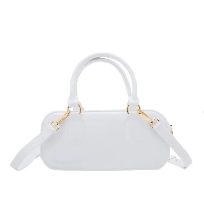 sac à main hobos en gelée de couleur unie, sac à bandoulière décontracté résistant à la saleté, sacoche à bandoulière étanche en pvc, sac de rangement de cosmétiques