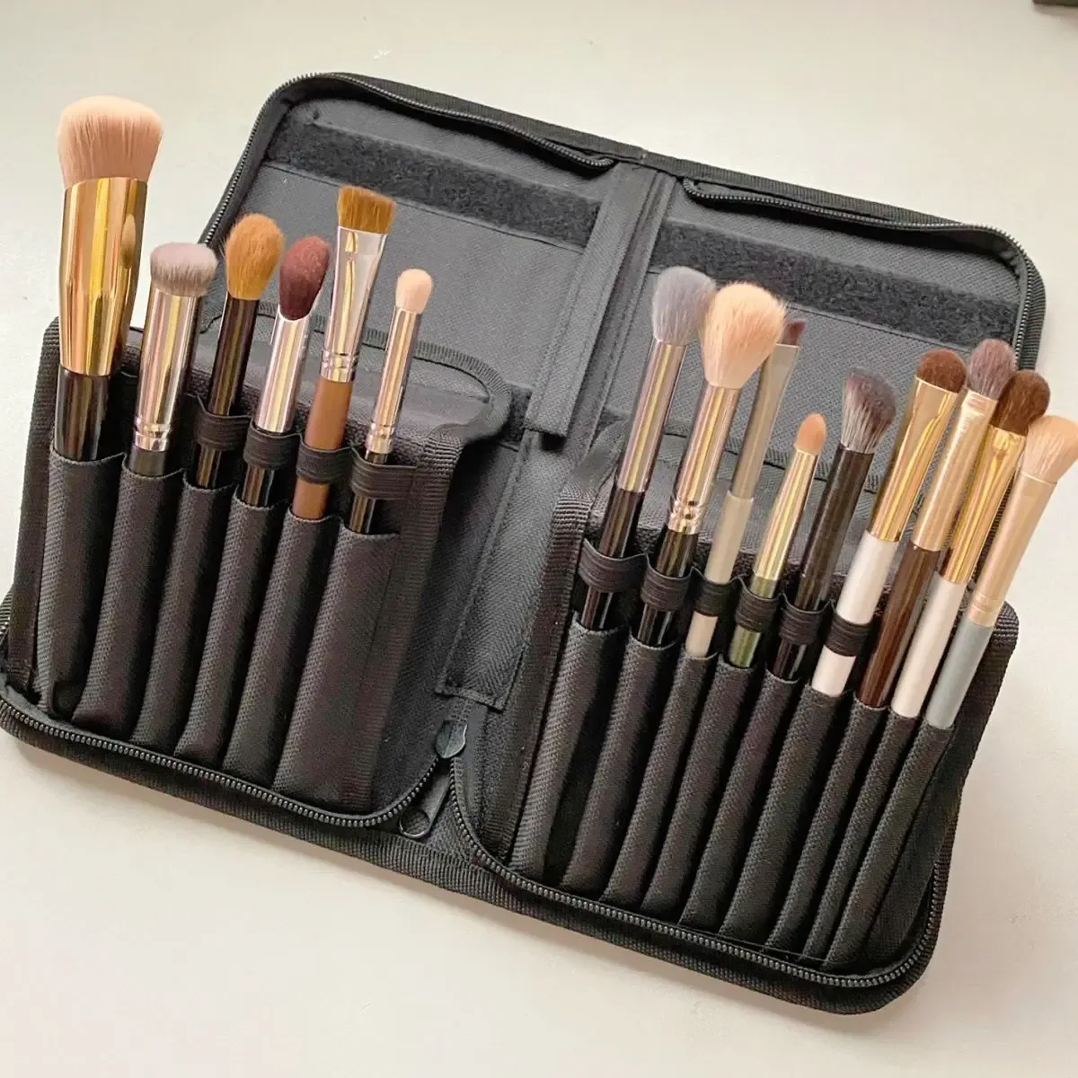 sac à pinceaux de maquillage pliable pour femmes, organisateur de voyage, trousse de toilette cosmétique pour outils de beauté, pochette d'accessoires de lavage