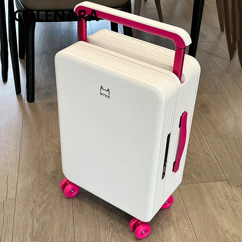 valise colenara 20/24 pouces en abs + pc de haute qualité, bagage cabine pour femmes, valise à roulettes pour étudiants, valise à code pour hommes