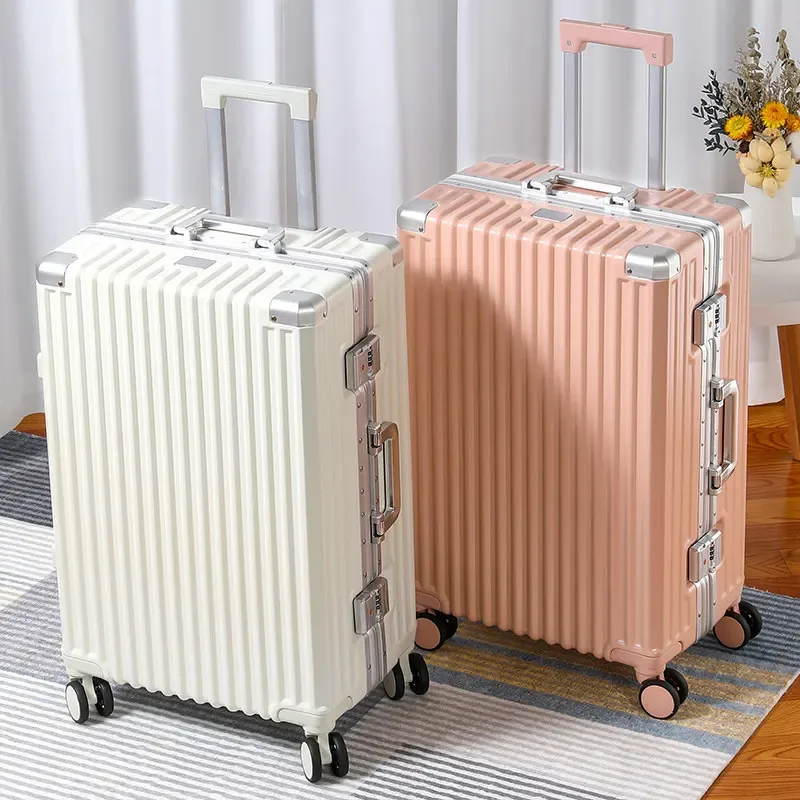 valise à roulettes de 28 pouces grande capacité avec cadre en aluminium, coque épaissie, bagage d'affaires avec serrure tsa intégrée