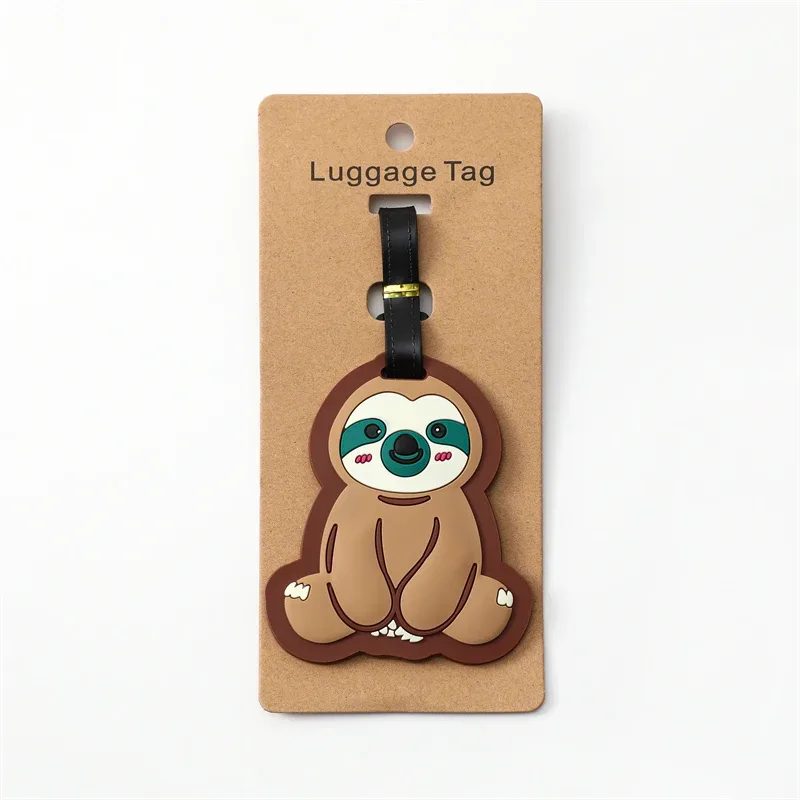 étiquette de bagage mignonne en gel de silice pour accessoires de voyage, porte-adresse d'identification de valise, étiquette d'embarquement portable