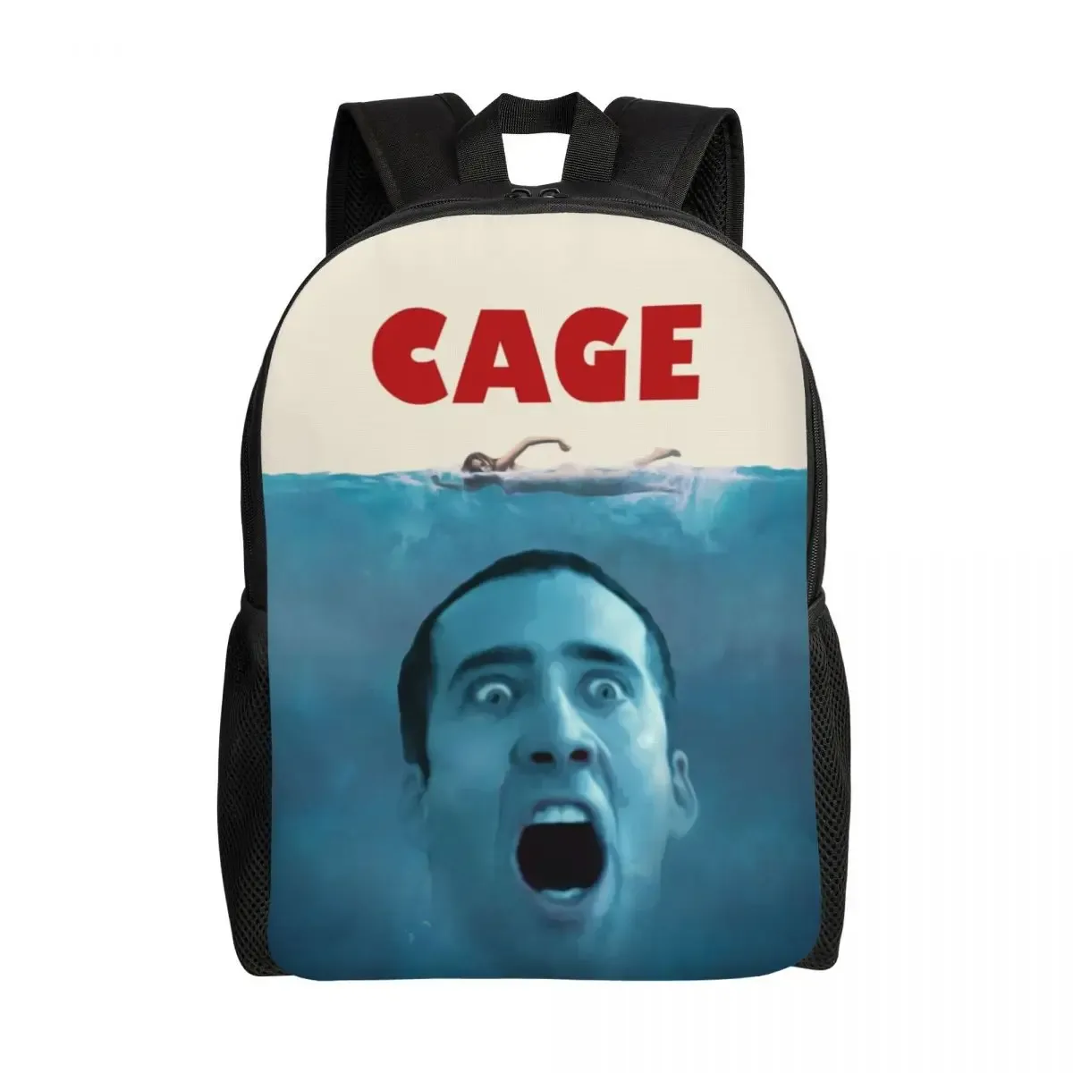sac à dos personnalisé pour ordinateur portable nicolas cage meme, sac à livres de base pour femmes et hommes, sacs amusants pour étudiants
