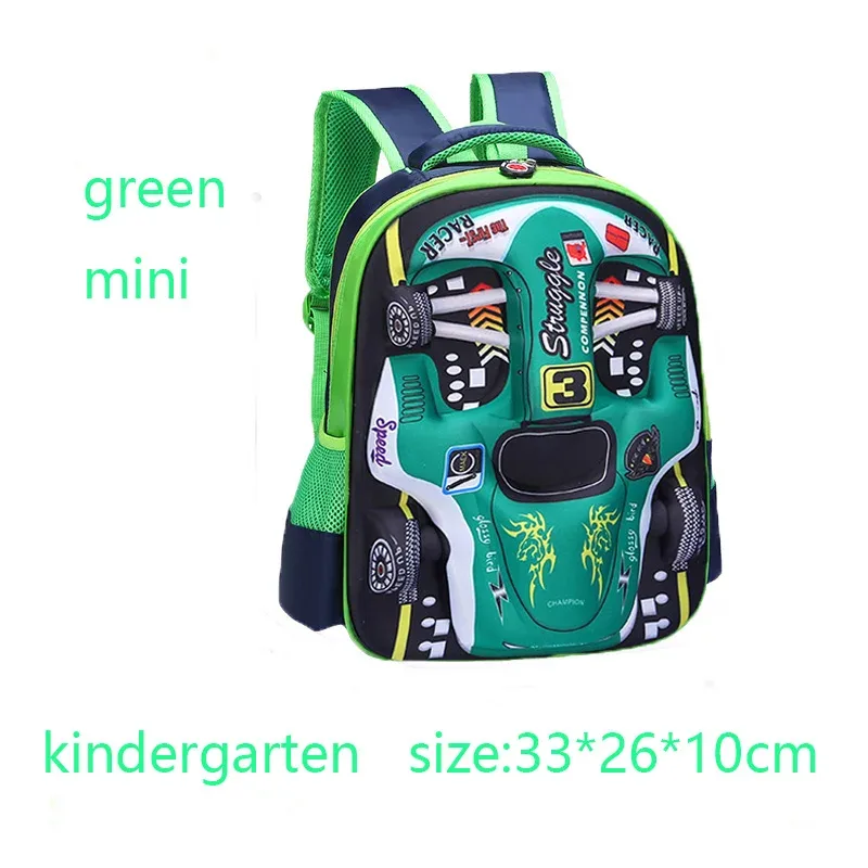 sac à dos de voiture 3d léger et étanche, sac à dos préscolaire pour enfants de la maternelle, pour jeunes garçons et filles, cartable primaire rouge bleu
