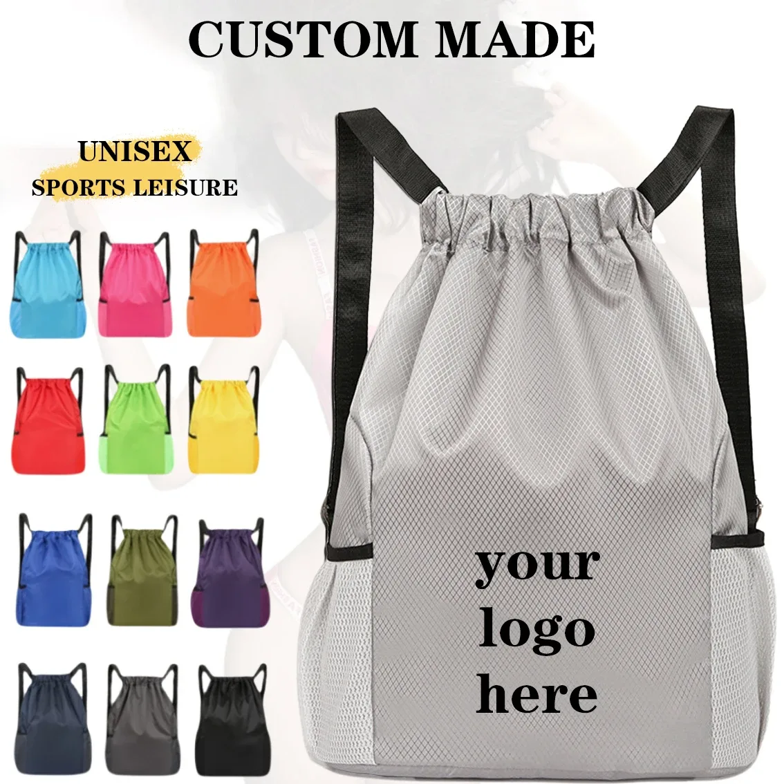 logo personnalisé nouveau style sac à cordon sac à dos pour hommes et femmes sac à dos de voyage simple avec sac de sport de fitness de grande capacité