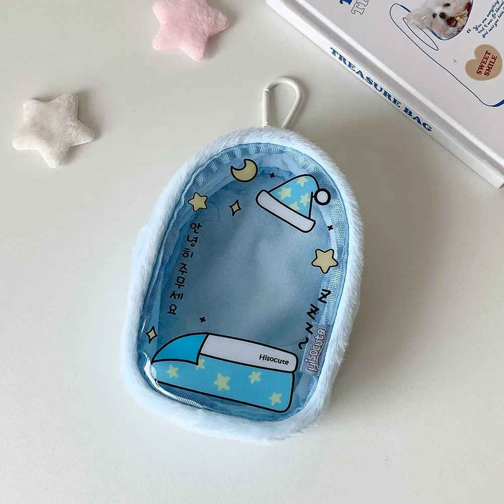 sac de rangement de poupée en peluche de 10cm, pochette suspendue de personnage de dessin animé k-pop, sac de transport de poupée ita pour étudiants, sac à dos transparent en pvc pendentifs