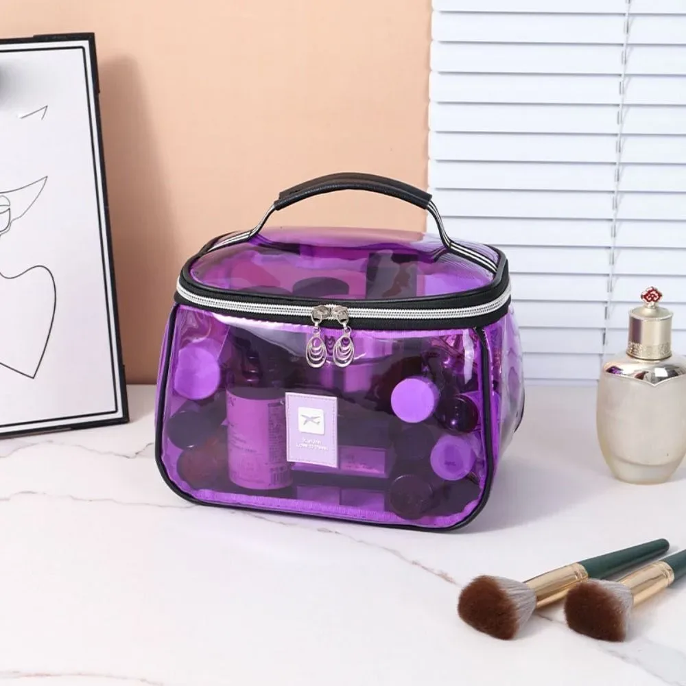 nouvelle trousse de toilette en pvc, grande capacité, imperméable, transparente, à main, pour organiser les articles de toilette, pour femmes