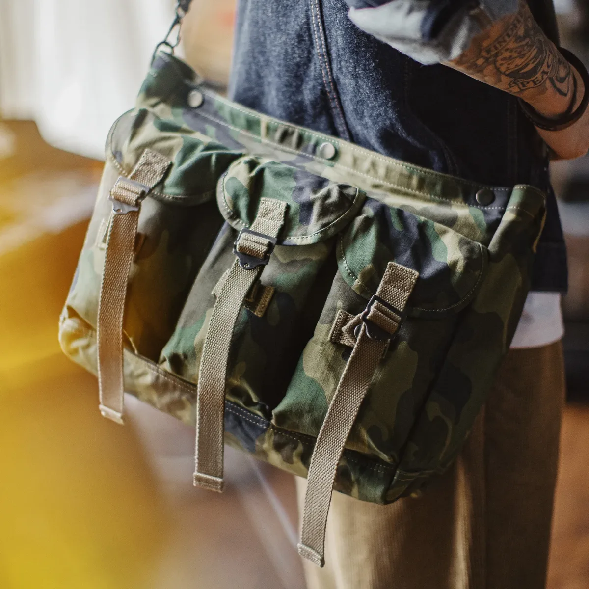 maden – sac à bandoulière tactique vintage pour hommes, sacoche en coton de camouflage, grande capacité, sac à bandoulière d'entraînement dans la jungle en plein air
