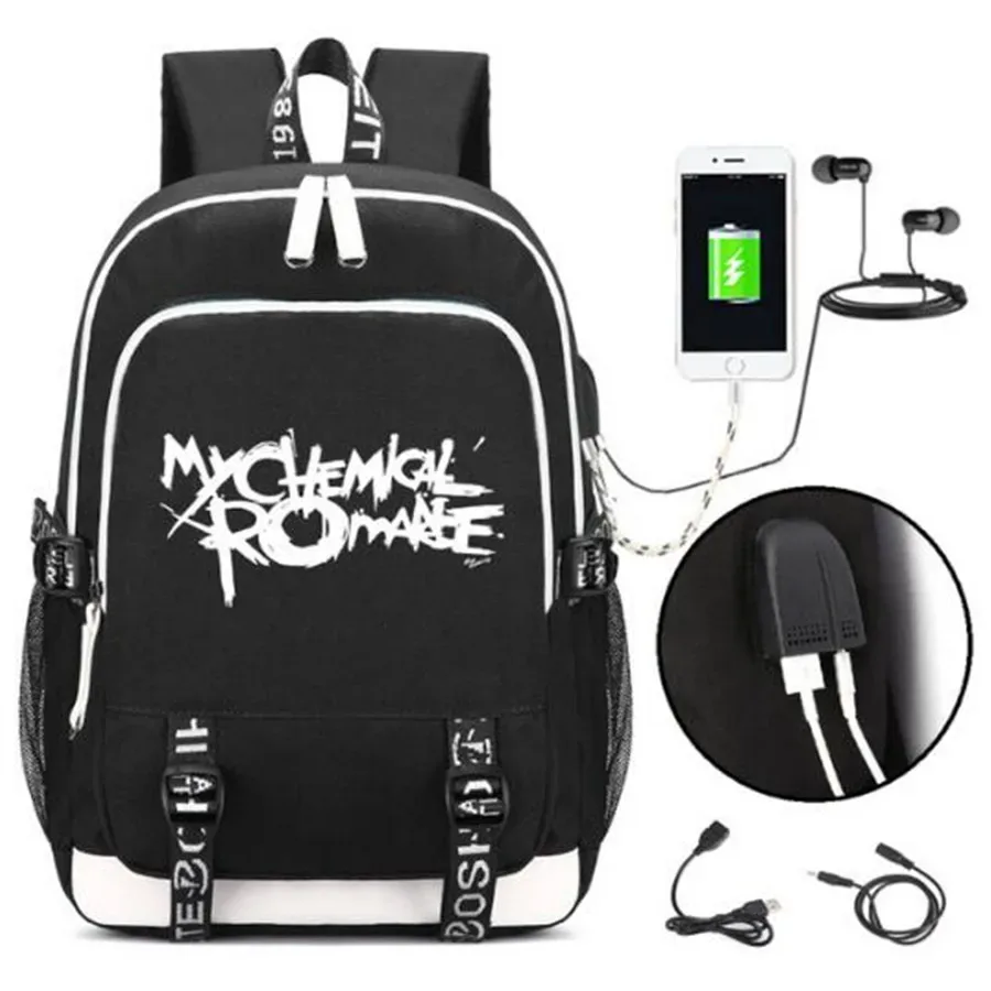 mon romance chimique punk rock impression sac à dos hommes sacs à dos sac à dos étudiants sacs d'école sac à dos pochette d'ordinateur