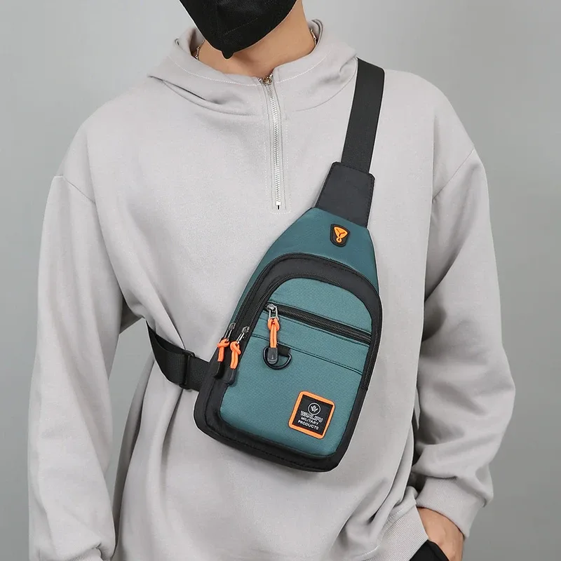 sac de poitrine décontracté en nylon pour hommes, petit sac à bandoulière pour course à pied, cyclisme, ceinture, sport de plein air, sac à bandoulière, pochette de téléphone de voyage