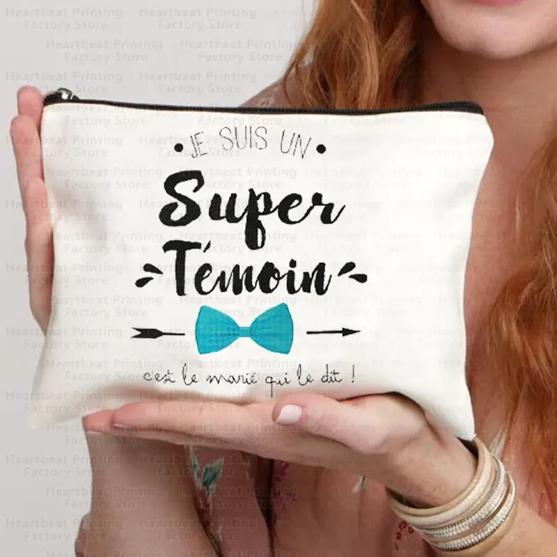témoin sac de témoin nom doré sac cadeau de mariage kit d'enterrement de vie de jeune fille sac sacs de maquillage sacs de toilette de demoiselle d'honneur merci sac cosmétique