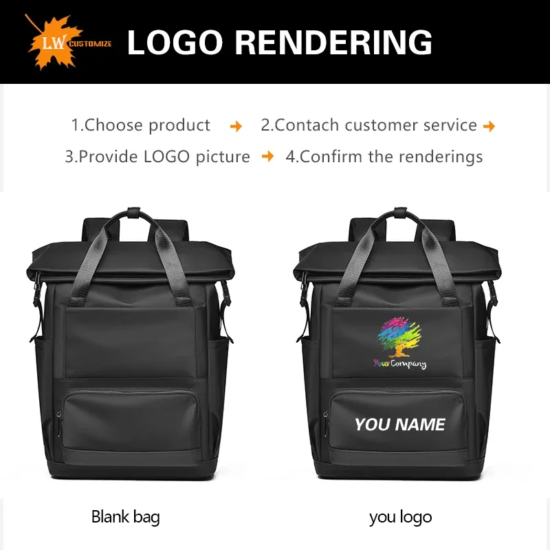 conception personnalisée pour les sacs à dos pour hommes, sacs à dos imperméables de grande capacité pour ordinateurs portables, sacs à dos de voyage, logo d'entreprise personnalisé