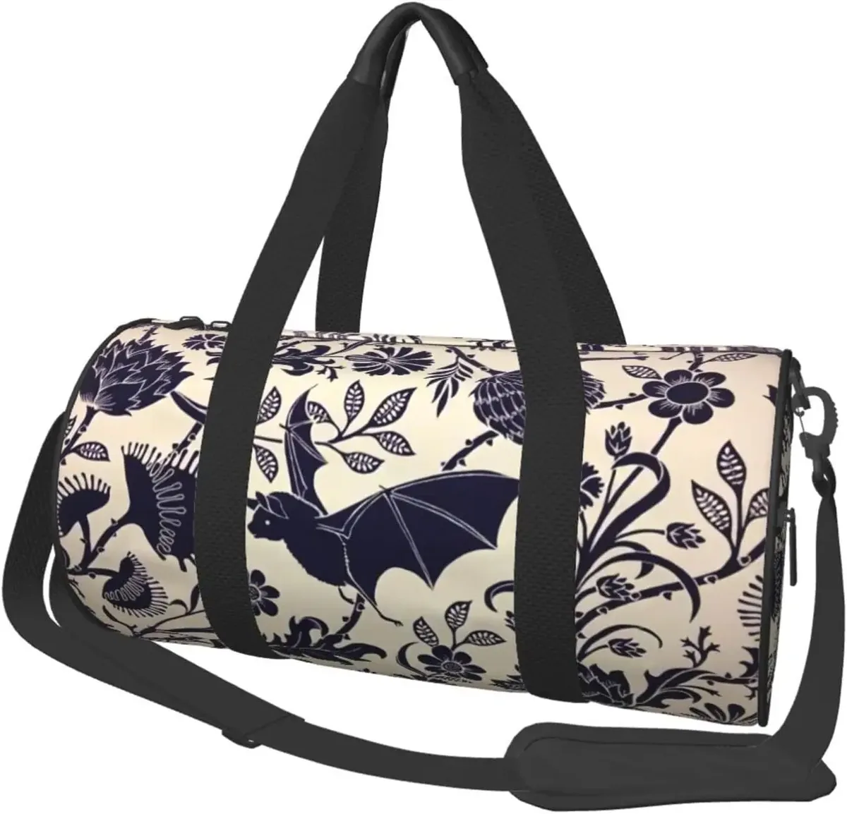 sac de sport à fleurs de chauve-souris d'halloween pour hommes et femmes, sac de sport, sac à main de week-end, voyage, entraînement, degré d'eau
