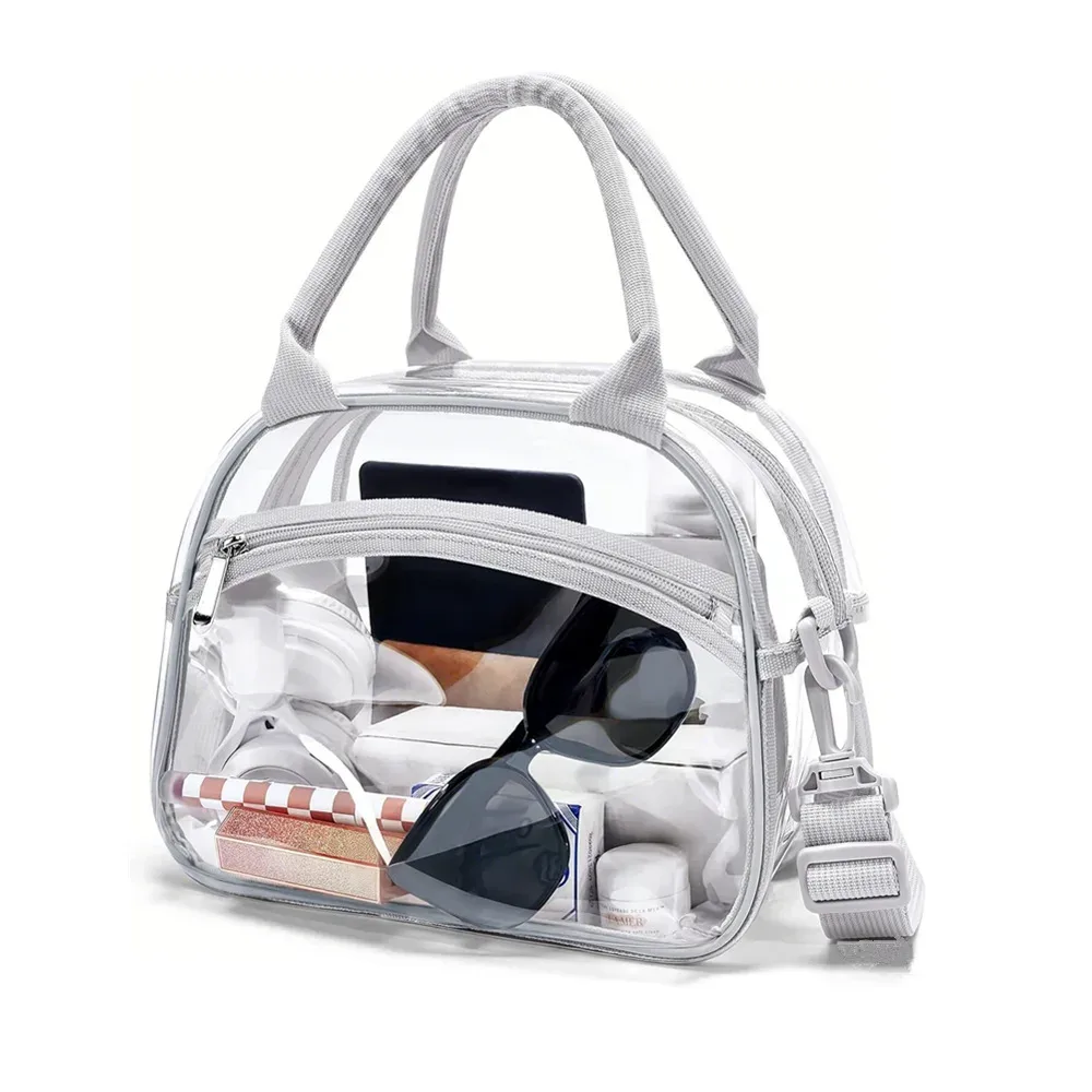 sac à bandoulière transparent en pvc pour femmes, sacs à bandoulière imperméables, sac de gelée, sac de maquillage de plage d'été, sac à main de voyage, pochette pour téléphone