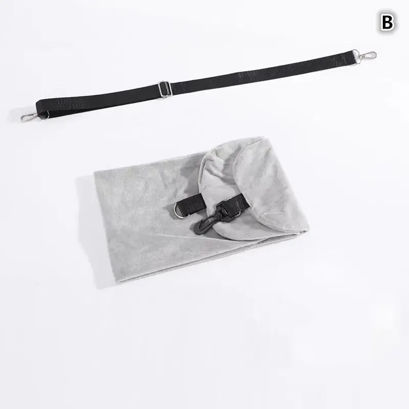 oreiller voyage cou velours doux noir glissière sac rangement bleu marine transport nuit avion confort sécurité
