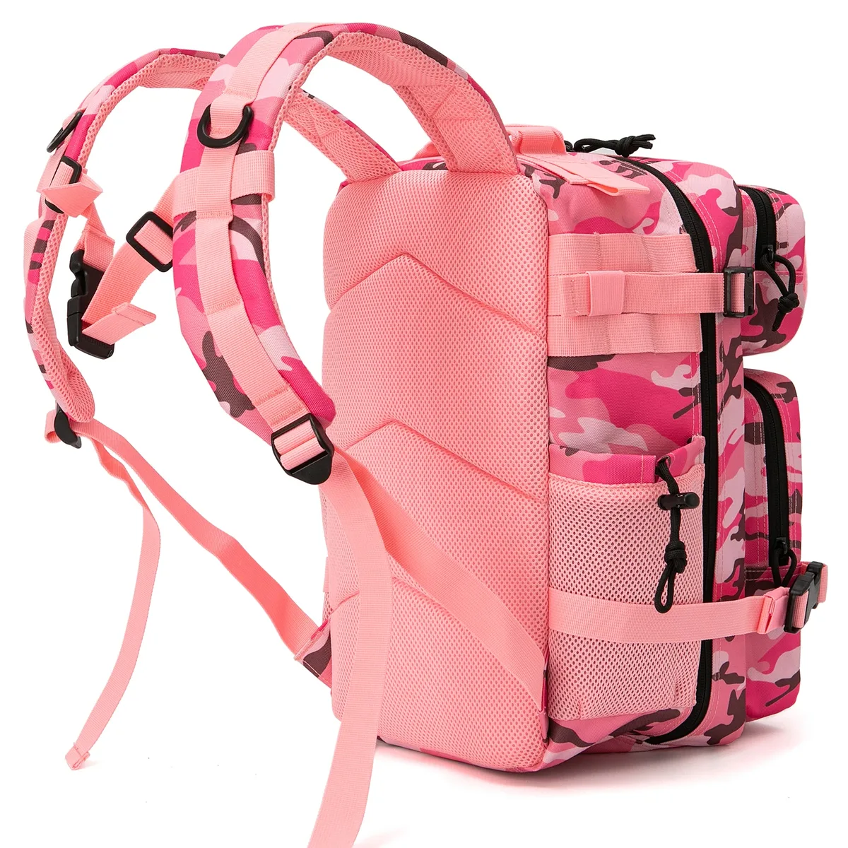 sac à dos tactique 25l/45l pour femmes/hommes, sac de survie molle découpé au laser, sac d'école, sac de sport avec double porte-gobelets