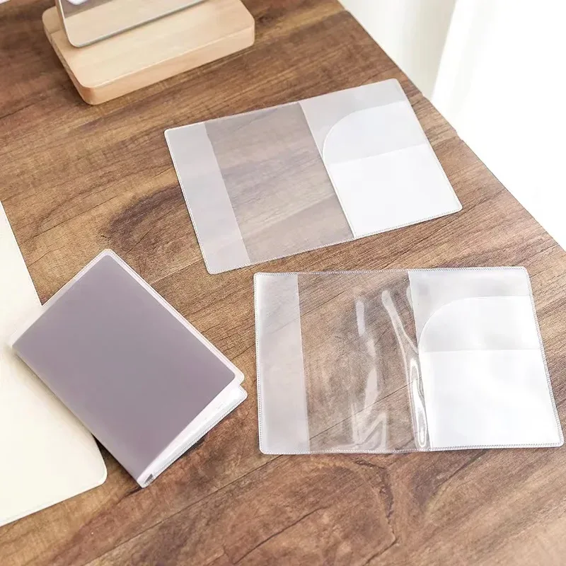 housse de passeport transparente givrée, étui de protection pour carte d'identité, organisateur de documents, pochette de voyage quotidienne