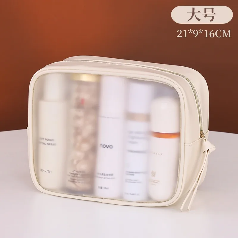 pochette de maquillage de toilette en pu étanche, sac à cosmétiques portable, sac de bain transparent pour lavage de bébé, sac de rangement de voyage pour natation et fitnes