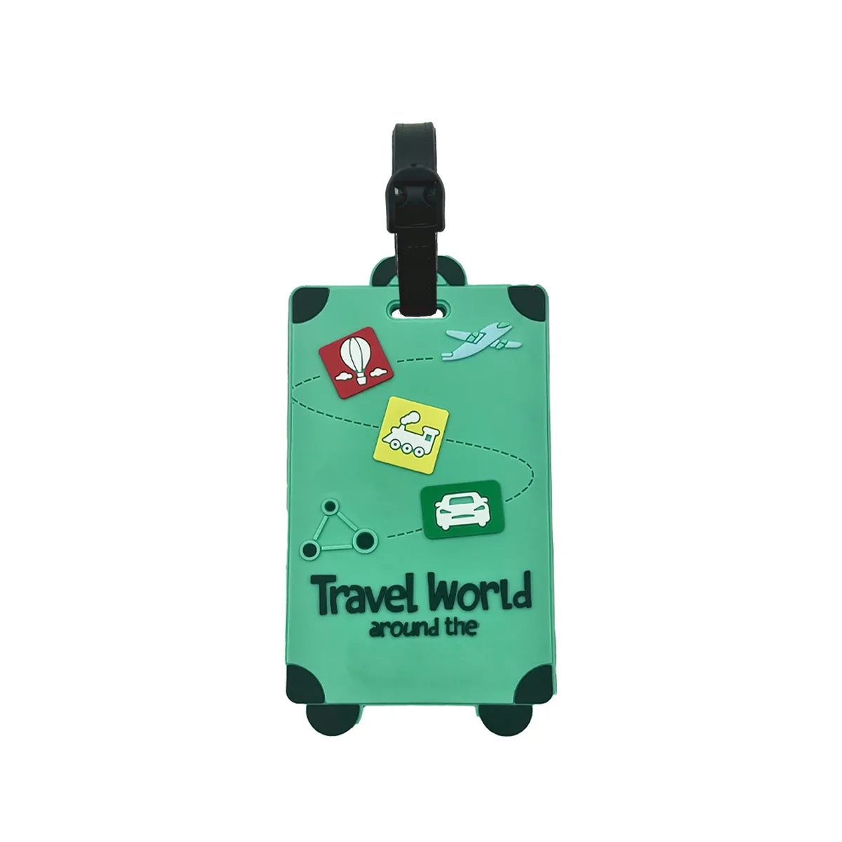 étiquettes de bagage de voyage en silicone – porte-badge et carte d'identité, anti-contrefaçon, accessoires d'avion de couleur unie