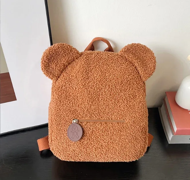 sac à dos ours en peluche personnalisé pour enfants, sac à dos ours en peluche pelucheux personnalisé, cadeaux du premier jour de l'école, sac à dos pour tout-petits, cadeau pour enfants