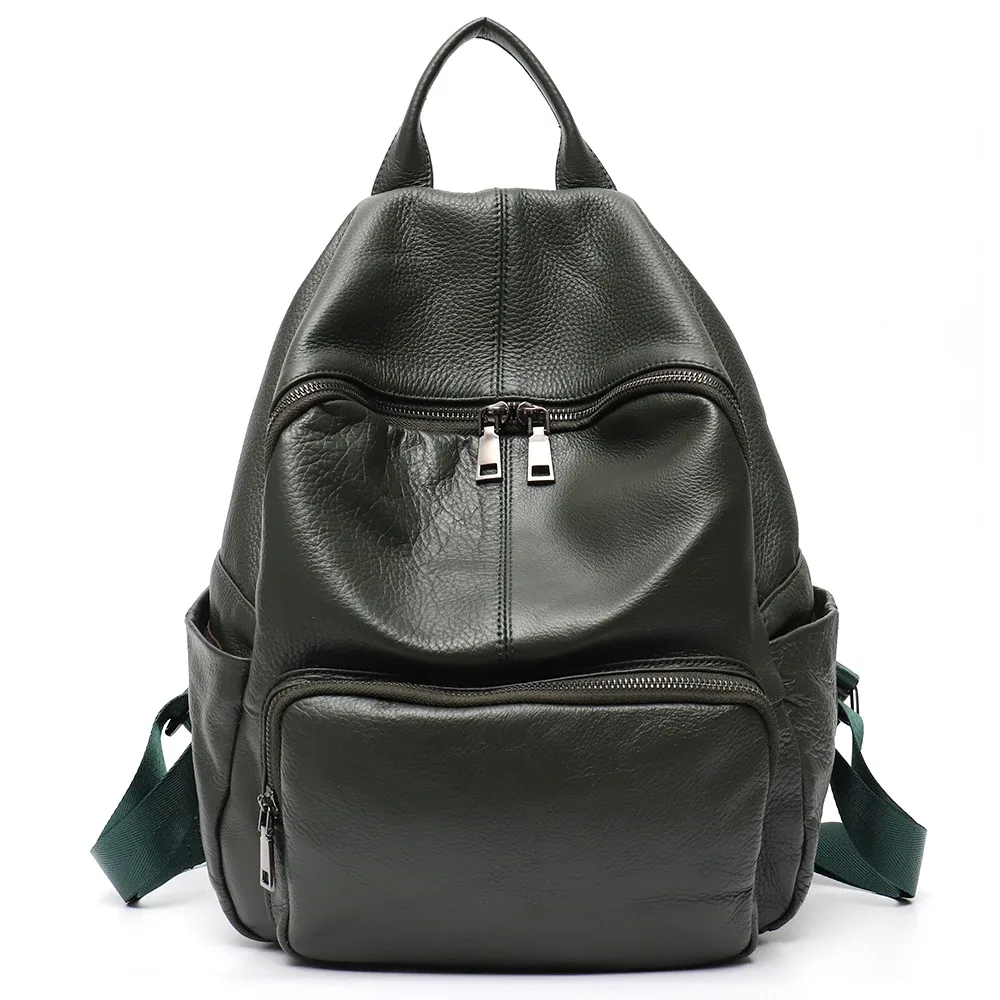 sac à dos en cuir de vache naturel pour femmes et hommes, design minimaliste, décontracté, quotidien, polyvalent, sacs à bandoulière pour étudiants, sac à dos de voyage