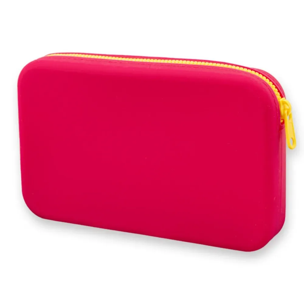 sac de rangement pour cosmétiques avec fermeture éclair, carré en silicone, grande capacité, poudres de maquillage, porte-pinceau de maquillage étanche