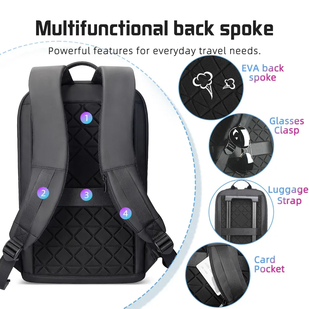 heroic knight – sac à dos d'affaires pour hommes, fin, étanche, pour ordinateur portable de 14 pouces, léger, pour collège, à la mode, pour femmes, noir