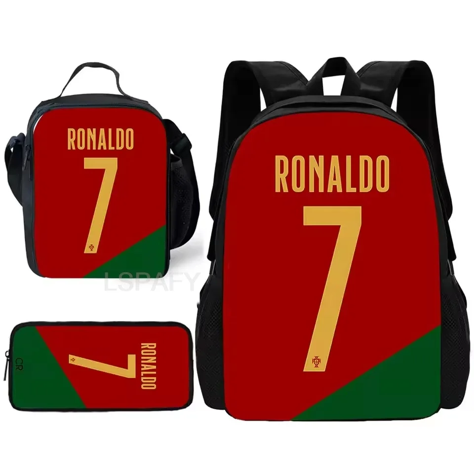 sac dos nylon imprimé cristiano ronaldo multicolore noir unisexe grande capacité pochette sacs associés