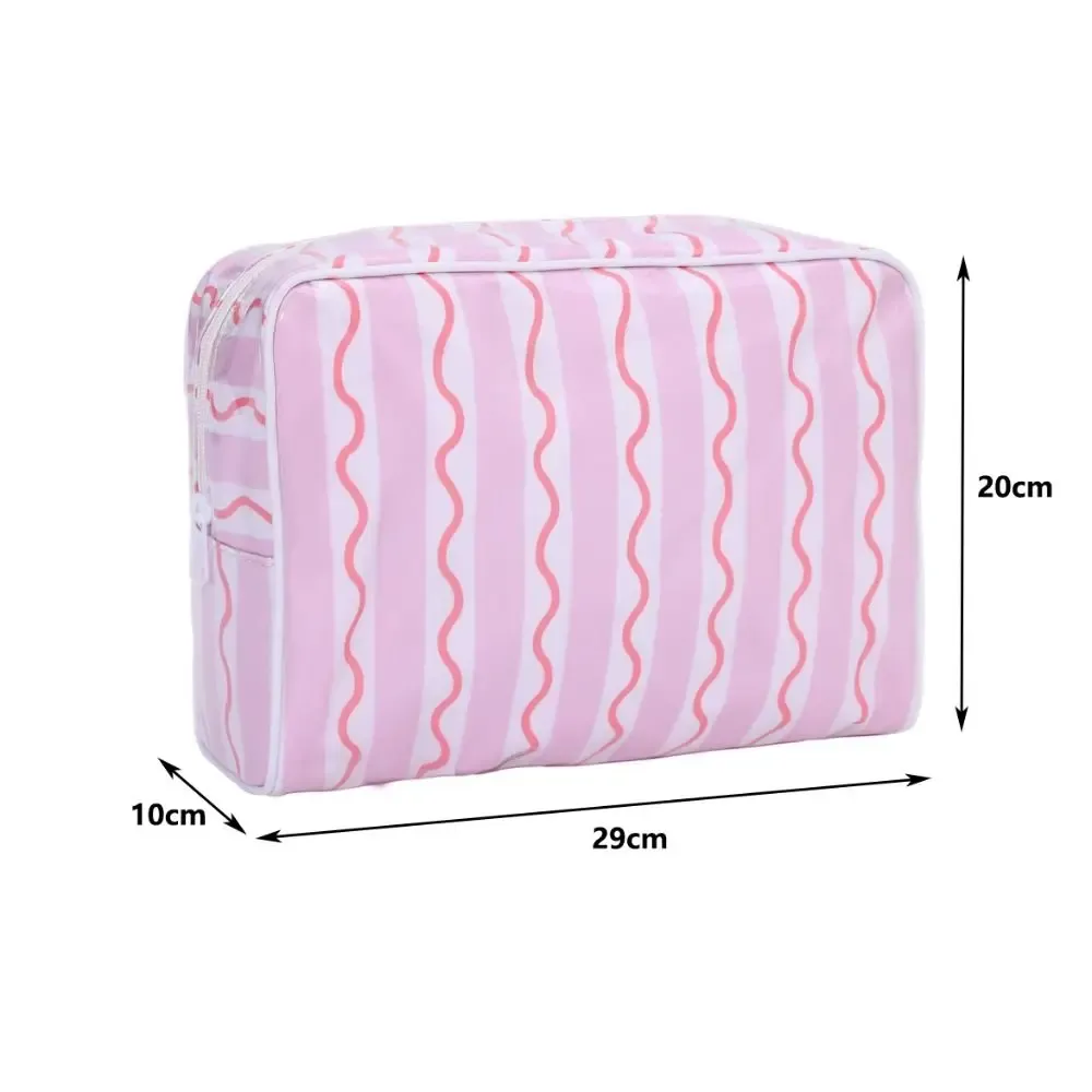 sac à cosmétiques en polyester pvc, double couche, imperméable, organiseur de maquillage portable, sac de rangement pour cosmétiques imprimé en couleur, voyage en plein air