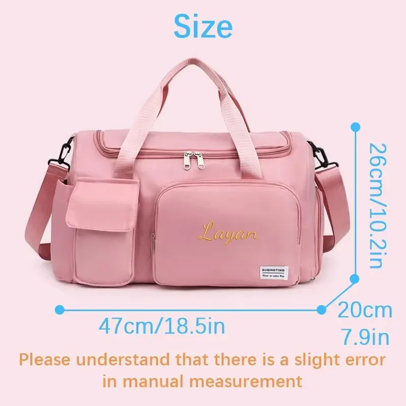 sac à bandoulière personnalisé avec broderie, multi-poches, grande capacité, sac de voyage, sac à bandoulière, adapté aux voyages et aux vacances, sacs de rangement.