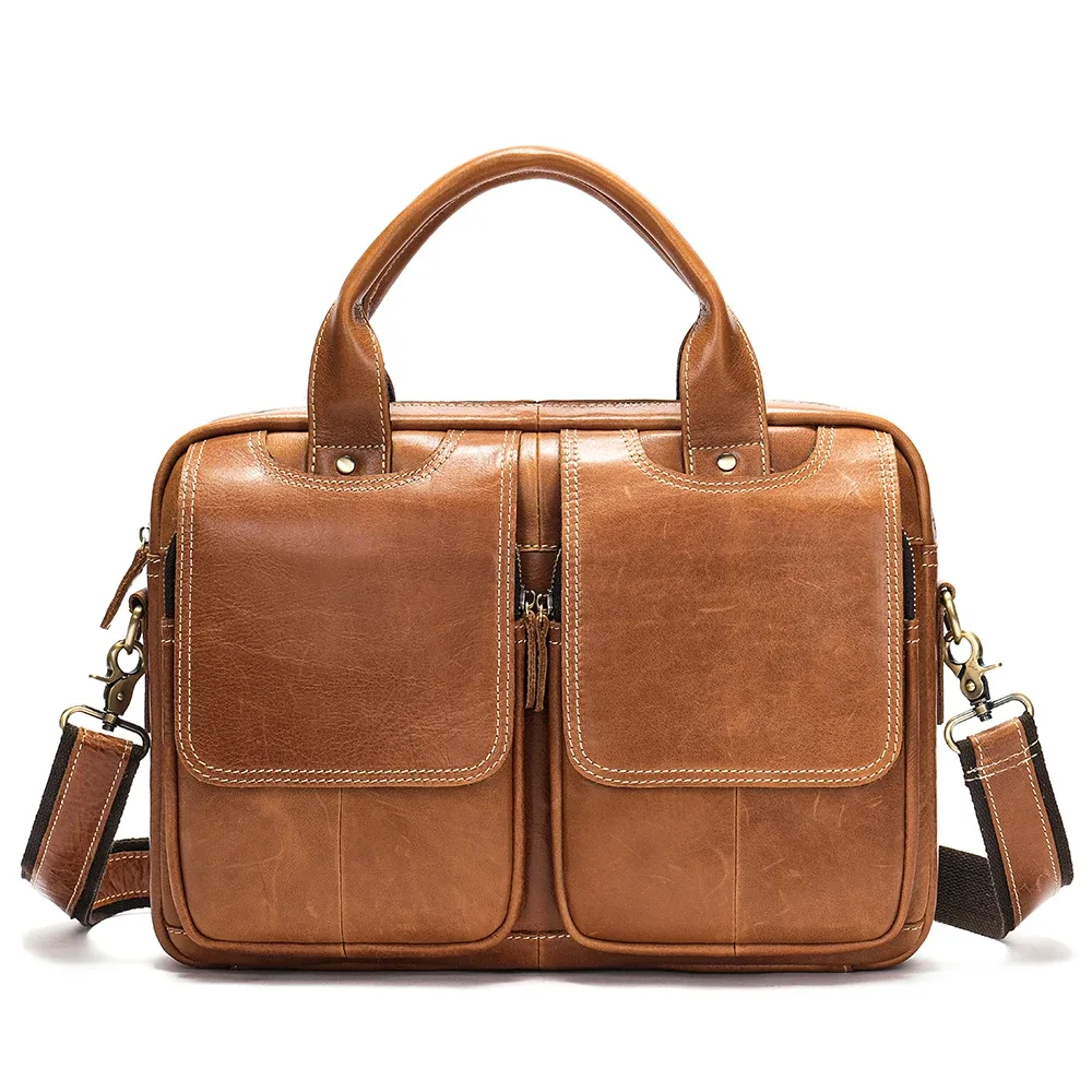 westal-sac en cuir véritable pour hommes, étuis à bombes, sac pour ordinateur portable, fourre-tout pour documents, sacs de bureau pour hommes, sacs de messager, 8002