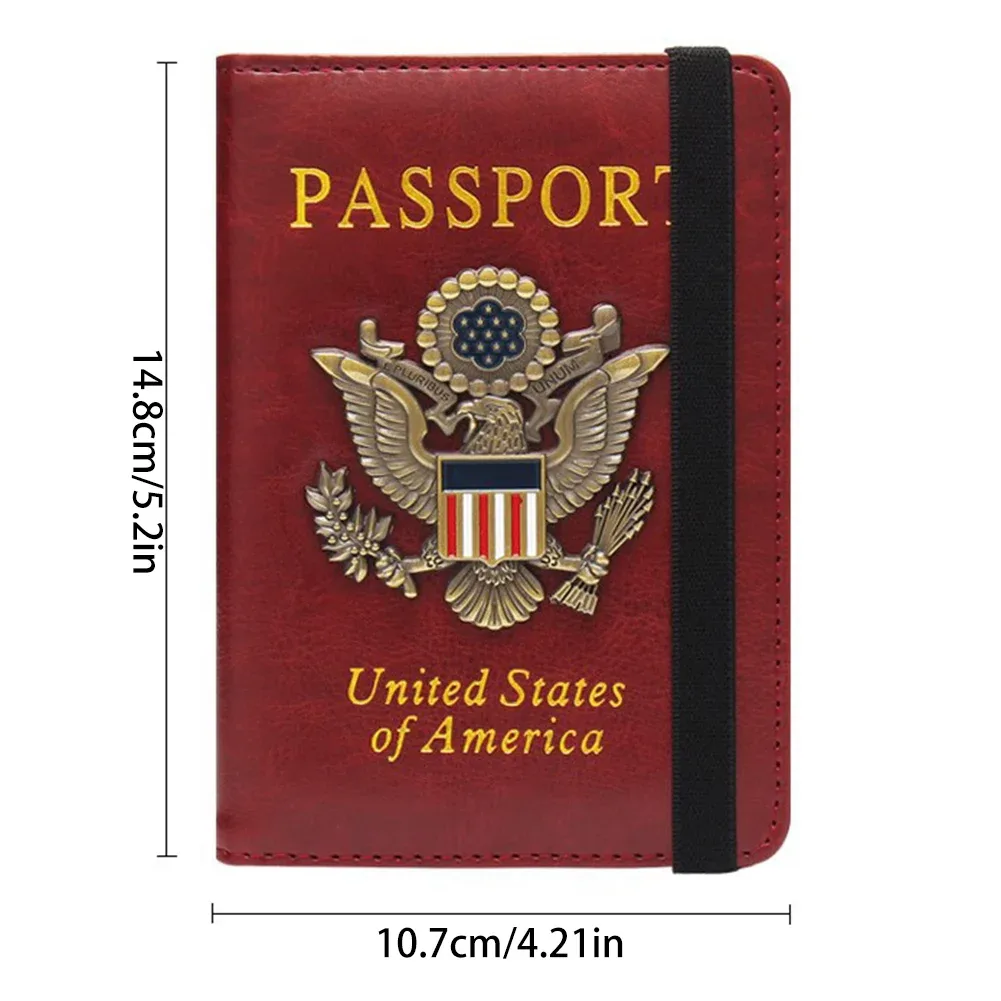 porte-passeport rfid pour voyage, étui de passeport étanche avec badge métallique 3d, portefeuille portable pour cartes bancaires