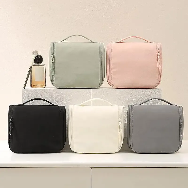 trousse de toilette suspendue imperméable portable avec crochet, grande capacité, organisateur cosmétique et de soins de la peau