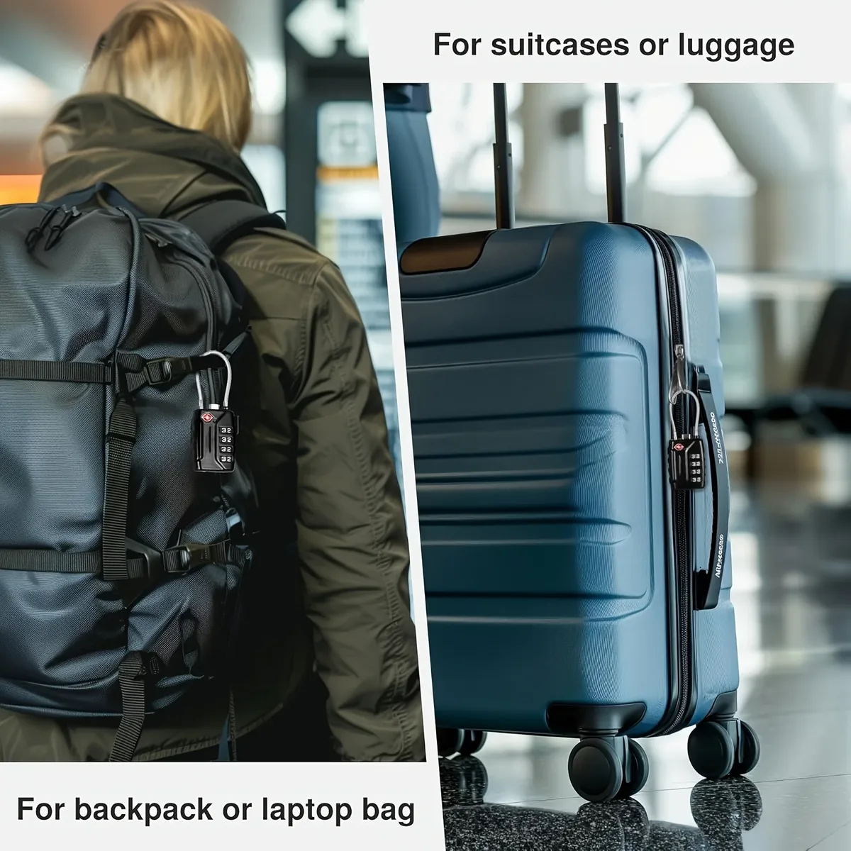 cadenas à 4 chiffres compatible tsa avec câble en acier flexible, serrure à combinaison réinitialisable pour valise, sac à dos, sac de voyage