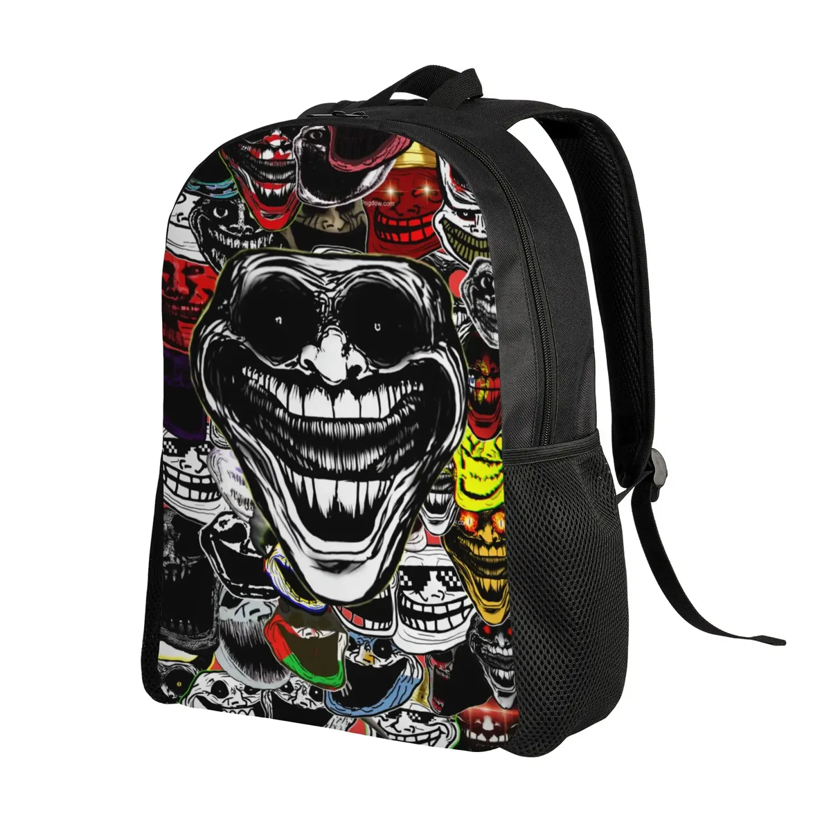 sac à dos personnalisé trollface amusant pour ordinateur portable, sac à dos basique pour femmes et hommes, sac à dos pour l'école, le collège, l'université, sac de dessin animé