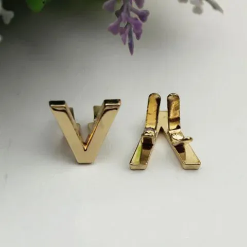 rivets métalliques anglais 26 lettres, 5 pièces, clous à griffes pour sacs, vêtements, chapeaux, décor en cuir, alphabets, artisanat fait à la main