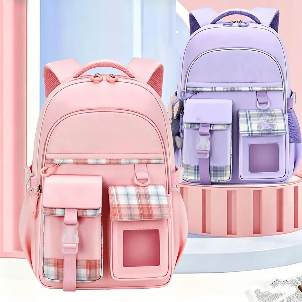 nouveau type de sac à dos léger pour filles de l'école primaire, sac à dos pour enfants, grande capacité, protection de la colonne vertébrale, vente en gros, étanche
