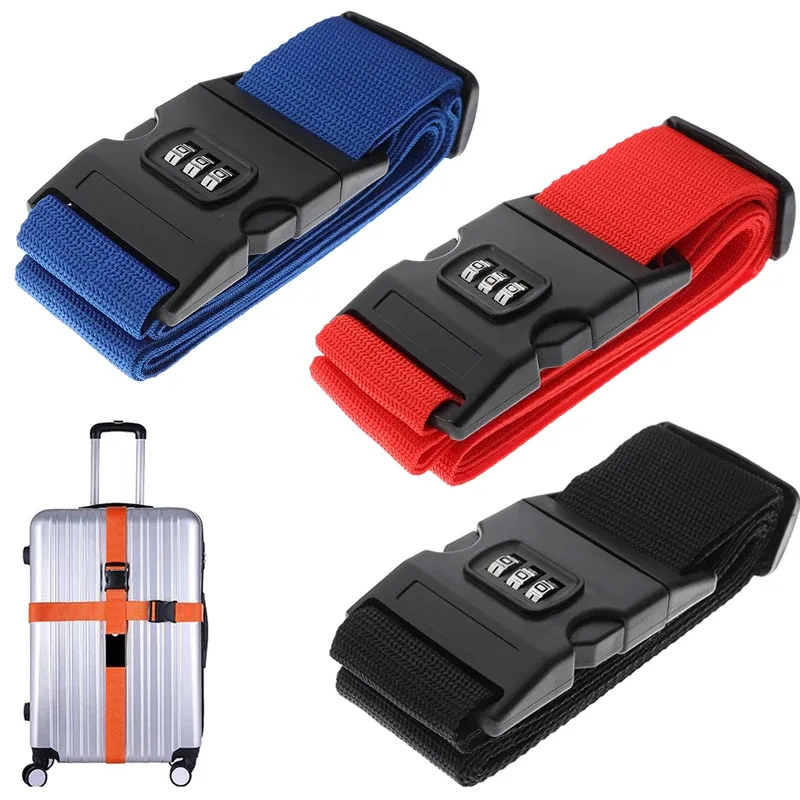 valise à bagages de voyage, verrouillage sécurisé, sangle d'emballage en nylon durable, ceinture avec mot de passe, 1 pièce
