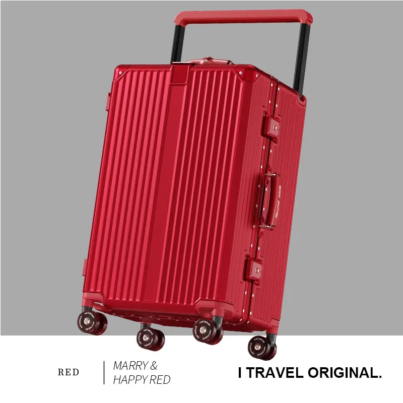 bunnyfly valise large poignée valise de voyage hommes 20 24 bagage à main femmes pc cadre en aluminium boîtier de chariot