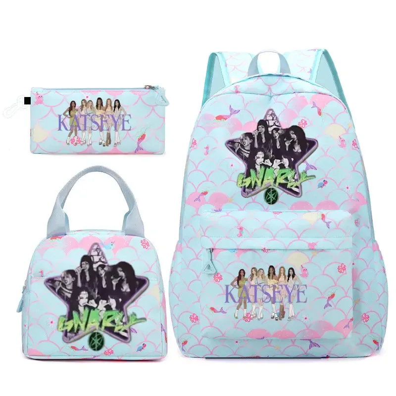 sac dos polyester motifs groupe filles poignée supérieure glissière capacité 20 35 litres unisexe couleurs rose clair violet bleu clair
