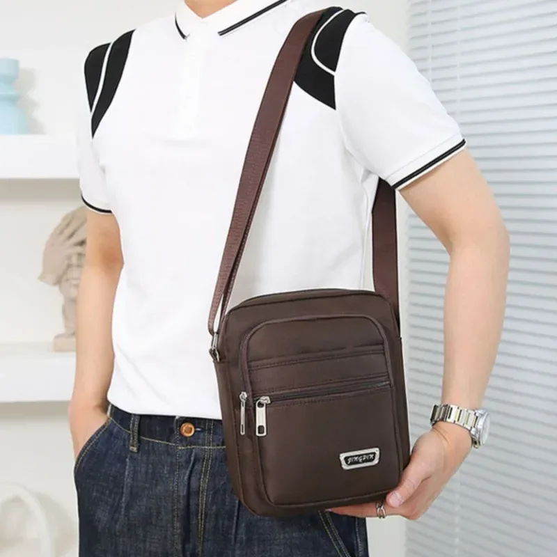 1pc sac à bandoulière pour hommes affaires loisirs grande capacité sac à main portable multicouche étanche été hommes sacs à bandoulière