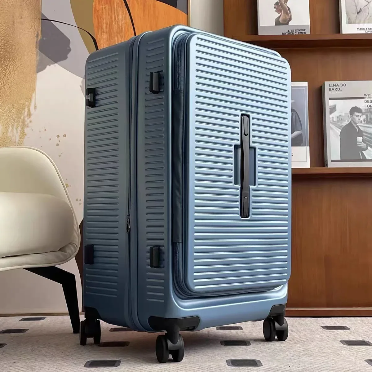 valise à roulettes extensible grande capacité 20/24/28 pouces, coque rigide en pc, ouverture frontale avec serrure tsa, sac de voyage à roulettes